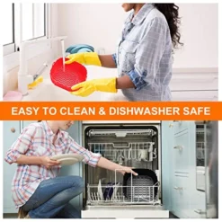 2 Pack Air Fryer Silicone Liners, 8.5''Square Air Fryer Silicone Basket,Heat Resistant Easy Cleaning Air Fryers Oven Accessories, Reusable Air Fryer Silicone Bowl Fits 4 To 7QT (Square Red-Black) -Kitchen Island Sale 51ZyjBofjYL