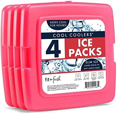 + Fresh Cool Coolers Slim, Reusable Ice Packs For Lunch Bags, Beach Bags, Coolers, And More, Set Of 4, Multicolored 4 + Fresh Cool Coolers Slim, Reusable Ice Packs For Lunch Bags, Beach Bags, Coolers, And More, Set Of 4, Multicolored - Image 4