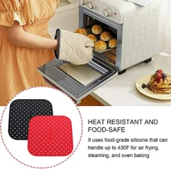 2 Pieces 8.4inch Silicone Air Fryer Liners Square Reusable Air Fryer Mats Non-Stick Air Fryer Pads For Air Fryer Baking Steaming Cooking -Kitchen Island Sale 51aFFSADccS