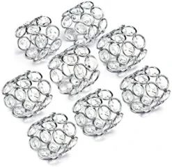 Set Of 8pcs Sparkly Napkin Rings Crystal Table Dinner Napkin Holders For Wedding Centerpieces Party Special Occasions Festival Decoration -Kitchen Island Sale 51aLwlQrEtL. AC