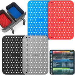 Reusable Silicone Air Fryer Liners 3 Pack With Air Fryer Magnetic Cheat Sheet, Easy Clean Air Fryer Accessories, Non Stick, AirFryer Accessory Parchment Paper Replacement - 8.5" Square 22 Reusable Silicone Air Fryer Liners 3 Pack With Air Fryer Magnetic Cheat Sheet, Easy Clean Air Fryer Accessories, Non Stick, AirFryer Accessory Parchment Paper Replacement - 8.5" Square -Kitchen Island Sale 51aOXZxJ4FL. AC