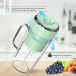 Portable Blender, Juicer With 15-Second Ice-Crushing Power, 8 Blades, Blender For Shakes And Smoothies,12 Oz Easy-to-Clean Personal Blender With Charger, Straw, Cleaning Brush, Green -Kitchen Island Sale 51aQI2WJ6JL