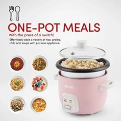 4-Cups (Cooked) / 1Qt. Rice & Grain Cooker (ARC-302NGP), Pink & Aroma 6-cup (cooked) 1.5 Qt. One Touch Rice Cooker, White (ARC-363NG), 6 Cup Cooked/ 3 Cup Uncook/ 1.5 Qt. -Kitchen Island Sale 51aQbJV6paL
