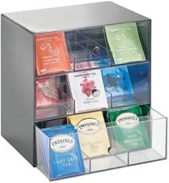 MDesign Plastic Tea Bag Caddy Box Storage Container Organizer Holder With 3 Drawers - For Kitchen Pantry, Cabinet, Countertop - Holds Coffee, Sugar Packets - Lumiere Collection - Clear 25 MDesign Plastic Tea Bag Caddy Box Storage Container Organizer Holder With 3 Drawers - For Kitchen Pantry, Cabinet, Countertop - Holds Coffee, Sugar Packets - Lumiere Collection - Clear -Kitchen Island Sale 51aXQIjKAOL. AC