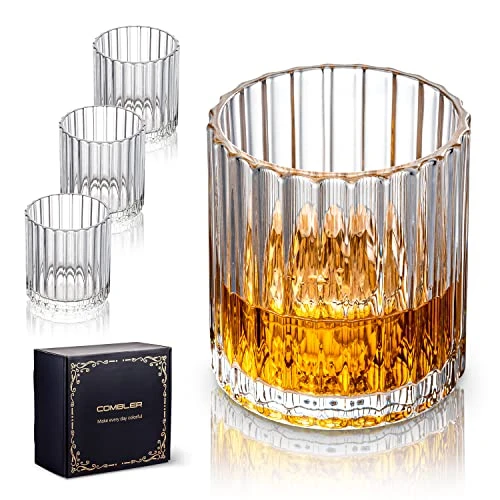 Whiskey Glasses, Drinking Glasses 10oz, Bourbon Glass Set Of 4, Cocktail Glasses, Rocks Glasses, Whiskey Gifts For Men, Crystal Old Fashioned Glass For Vodka Scotch Liquor Malt Cognac Rum 1 Whiskey Glasses, Drinking Glasses 10oz, Bourbon Glass Set Of 4, Cocktail Glasses, Rocks Glasses, Whiskey Gifts For Men, Crystal Old Fashioned Glass For Vodka Scotch Liquor Malt Cognac Rum