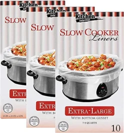 30 Bags Slow Cooker Liners - Fits 7 - 8 Quarts, 21 X 4 X 13 Inches, 4" Wide Gusset, X-Large Crock Pot Liners, Multi Use Cooking Bags, Sous Vide