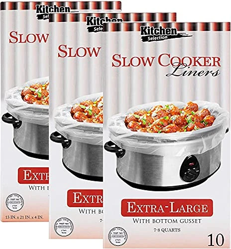 30 Bags Slow Cooker Liners - Fits 7 - 8 Quarts, 21 X 4 X 13 Inches, 4" Wide Gusset, X-Large Crock Pot Liners, Multi Use Cooking Bags, Sous Vide 1 30 Bags Slow Cooker Liners - Fits 7 - 8 Quarts, 21 X 4 X 13 Inches, 4" Wide Gusset, X-Large Crock Pot Liners, Multi Use Cooking Bags, Sous Vide