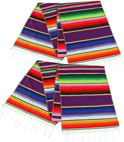 2 Pack Mexican Serape Table Runners 14 X 84 Inch For Mexican Party Wedding Decorations Outdoor Picnics Dining Table, Fringe Cotton Handwoven Table Runner -Kitchen Island Sale 51are774CvL. AC