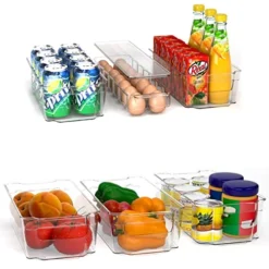 Set Of 6 Fridge Organizer - Includes 6 Refrigerator Organizer Bins (5 Drawers & 1 Egg Holder) - Pantry Organization And Storage Bins For Freezers, Countertops And Cabinets