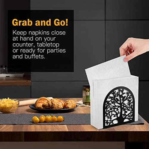 Napkin Holder, Tree & Bird Design Metal Freestanding Tissue Dispenser Organizer Iron Tabletop Paper Napkin Holder Stand For Home Kitchen Restaurant Picnic Party - Black 1 Napkin Holder, Tree & Bird Design Metal Freestanding Tissue Dispenser Organizer Iron Tabletop Paper Napkin Holder Stand For Home Kitchen Restaurant Picnic Party - Black