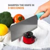 Knife Sharpeners, Mini Knife Sharpeners With Suction Base, Pocket Knife Sharpeners Suitable For Most Blade Types, Knife Sharpeners For Kitchen Knives, Red