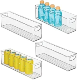 Plastic Stackable Kitchen Organizer - Storage Bin With Handles For Refrigerator, Freezer, Cabinet, And Pantry Shelves Organization - Food Container - Ligne Collection - 4 Pack - Clear -Kitchen Island Sale 51bZY4e5W8L. AC