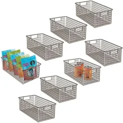 MDesign Metal Wire Food Storage Basket Organizer With Handles For Organizing Kitchen Cabinets, Pantry Shelf, Bathroom, Laundry Room, Closets, Garage - Concerto Collection - 8 Pack - Soft Brass -Kitchen Island Sale 51bbqCJn cL. AC