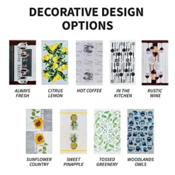 Kitchen Designers Set Of 4 Decorative Soft And Absorbent Cotton Dish Towels, 15 In X 25 In, Citrus Lemons -Kitchen Island Sale 51bpaiOV9vL