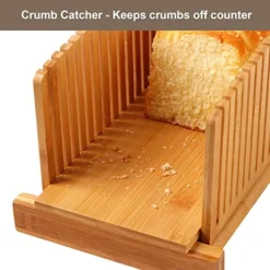 Premium Bamboo Bread Slicer For Homemade Bread, Crumb Catcher, Foldable And Compact Loaf Cutter 3 Size Slicing Guide 10 Premium Bamboo Bread Slicer For Homemade Bread, Crumb Catcher, Foldable And Compact Loaf Cutter 3 Size Slicing Guide -Kitchen Island Sale 51btPqC2YgL