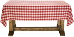 - 60" X 102" Premium Checkered Tablecloth - Rectangular Polyester Fabric Picnic Table Cover - Red & White Gingham Cloth -Kitchen Island Sale 51bvsynUviL. AC
