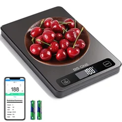 Digital Scale Kitchen Food Scale, 22lb Digital Scale Weight Grams And Oz With Phone Bluetooth And Tare Function, 1 G/0.05oz Precise Graduation, Food Scale For Cooking, Baking, Coffee(Black)