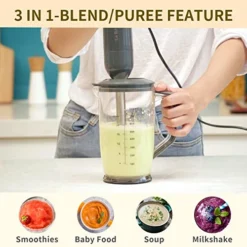 Immersion Hand Blender, 3 In 1, 300 Watts 2 Speeds Multi-purpose With Whisk,Mixing Beaker,Food Chopper Grinder Attachments -Kitchen Island Sale 51cMs5NUx1L