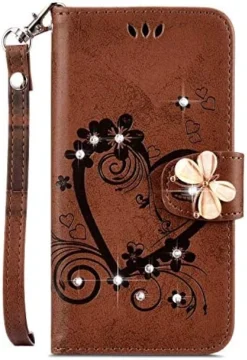 Galaxy Note 9 Case,Shiny Butterfly Rhinestone Emboss Love Floral Pu Leather Diamond Bling Wallet Strap Case With Card Holder Magnetic Flip Cover Compatible With Samsung Galaxy Note 9,rosy -Kitchen Island Sale 51cUiqVHUL. AC