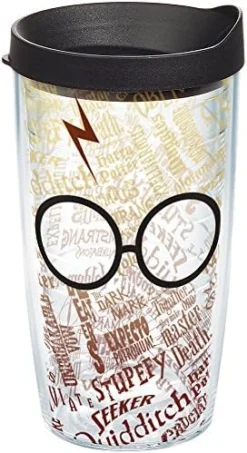 Tervis Made In USA Double Walled Harry Potter - Glasses And Scar Insulated Tumbler Cup Keeps Drinks Cold & Hot, 24oz Water Bottle, Classic -Kitchen Island Sale 51cbojO36L. AC