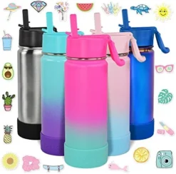 17 Oz Insulated Water Bottle With Straw Lid For Kids And Adult + 20 Funny Waterproof Stickers - Perfect For Personalizing Your Kids Metal Water Bottle -Kitchen Island Sale 51cr9kzBkvL. AC
