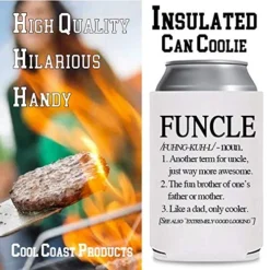Funcle Can Coolie | Like A Dad Best Uncle Craft Beer Gift Insulated Neoprene Can Cooler For Tailgaiting, BBQ, Parties, And Family Outings | Aunt Uncle Gifts