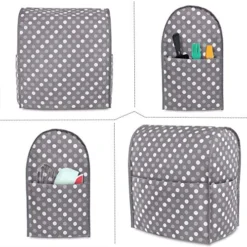 Uxja Dust Cover Compatible With 6-8 Quart Stand Mixer, Cloth Cover With Pockets For Stand Mixer And Extra Accessories (Compatible With 6-8 Quart Stand Mixer), Gray Dots -Kitchen Island Sale 51dGCoHfVXL