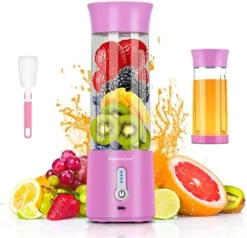 Portable Blender For Shakes And Smoothies,500ml Electric Juicer, 4000mAh Smoothie Blender With BPA-Free Material, USB Rechargeable Fresh Juice Blender For Travel, Gym, Outdoors, And Home, Pink Purple -Kitchen Island Sale 51dZab3VmcL. AC
