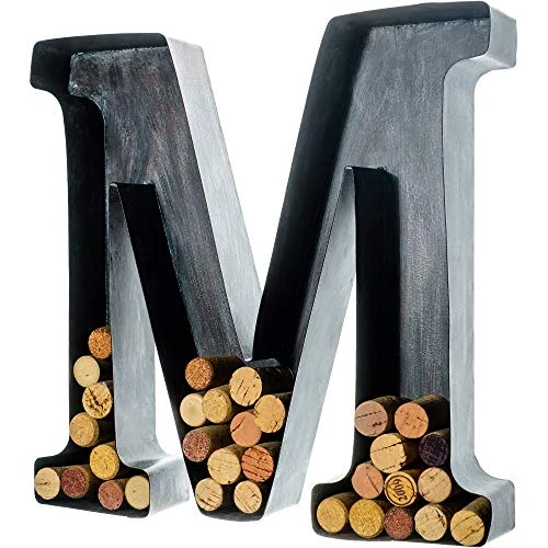 Wine Cork Holder - Metal Monogram Letter (M), Brushed Metal, Large | Wine Lover Gifts, Housewarming, Engagement & Bridal Shower Gifts | Personalized Wall Art | Home Décor 1 Wine Cork Holder - Metal Monogram Letter (M), Brushed Metal, Large | Wine Lover Gifts, Housewarming, Engagement & Bridal Shower Gifts | Personalized Wall Art | Home Décor