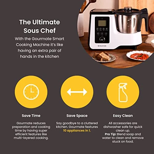 Smart All-in-1 Multi-Cooker, 10+ Cooking Functions, Built-in Scale, Guided Recipes, Steam, Cook, Knead, Bluetooth App Connectivity, 2.3 QT, White 3 Smart All-in-1 Multi-Cooker, 10+ Cooking Functions, Built-in Scale, Guided Recipes, Steam, Cook, Knead, Bluetooth App Connectivity, 2.3 QT, White - Image 3