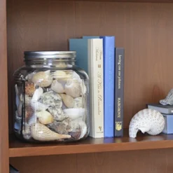 1-Gallon Cracker Jar With Lid, Brushed Aluminum, Set Of 4 -Kitchen Island Sale 51eBw1W20ML