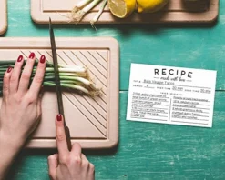 Of 50 Premium Recipe Cards - 4x6 Double Sided - Black And White Modern Style -Kitchen Island Sale 51eGT1pNdVL