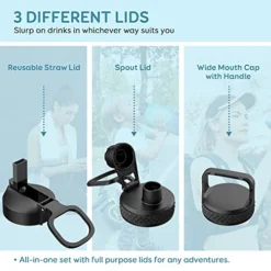 128 Oz Gallon Water Bottle Insulated With Straw&3 Lids, Water Jug Large Stainless Steel Metal Vacuum Wide Mouth For Sports, Gym Or Office, BPA-Free Keep Cold 48H Hot 24H, Samurai Cyan -Kitchen Island Sale 51eGsAxA4PL