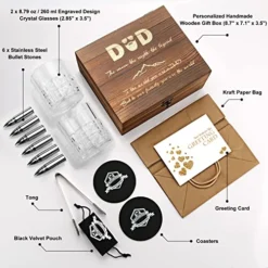 Whiskey Gifts For Men Dad Men Birthday Gift Ideas From Daughter Son - Stainless Steel Whiskey Stones And Whiskey Glasses Set - Bourbon Gifts For Men Him Dad