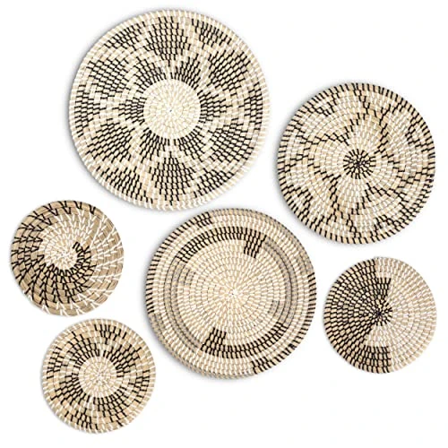 Handmade Woven Wall Basket Decor - Set Of 6 Hanging Seagrass Baskets For Rustic, Trendy, All Natural Home Decor With Boho Style | Decorative, Round Baskets Perfect For Stylish Wall Displays 1 Handmade Woven Wall Basket Decor - Set Of 6 Hanging Seagrass Baskets For Rustic, Trendy, All Natural Home Decor With Boho Style | Decorative, Round Baskets Perfect For Stylish Wall Displays
