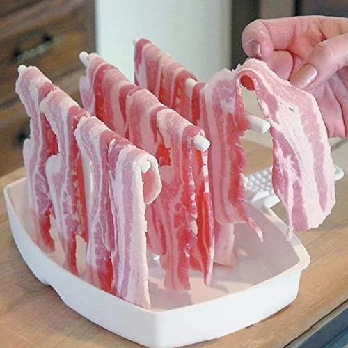 CHICIRIS Microwave Bacon Cooker, Bacon Tray Bacon Wizard Heat Resistant Bacon Maker For Microwave Oven Cooking Crispy In Minutes, Reduces Fat And Catch Grease, 9.1 X 8.7in 1 CHICIRIS Microwave Bacon Cooker, Bacon Tray Bacon Wizard Heat Resistant Bacon Maker For Microwave Oven Cooking Crispy In Minutes, Reduces Fat And Catch Grease, 9.1 X 8.7in