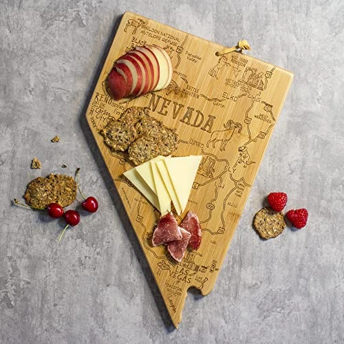 Destination Nevada State Shaped Serving And Cutting Board, Includes Hang Tie For Wall Display 2 Destination Nevada State Shaped Serving And Cutting Board, Includes Hang Tie For Wall Display - Image 2