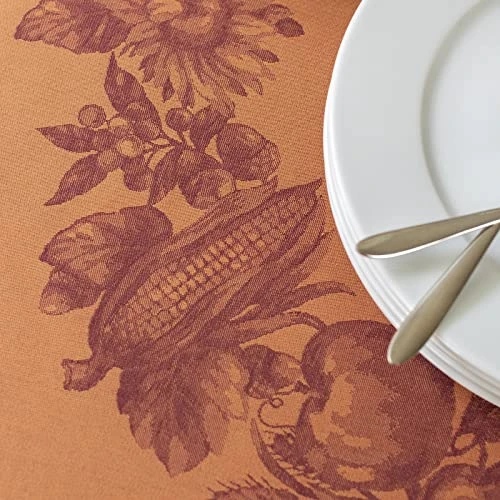 Harvest Engineered Jacquard Heavyweight Fabric Table Cloth, Fall, Harvest And Thanksgiving Tablecloth (Harvest Royalty, 60" X 120" Rectangular) 6 Harvest Engineered Jacquard Heavyweight Fabric Table Cloth, Fall, Harvest And Thanksgiving Tablecloth (Harvest Royalty, 60" X 120" Rectangular) - Image 6