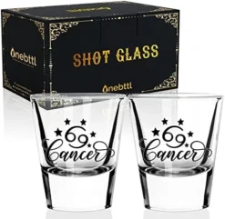 Zodiac Gemini Sign Shot Glass Set Of 2, Unique May June Birthday Gifts For Women, Men, Friend, Coworker, Wife, Husband- (1.5oz/45ml) -Kitchen Island Sale 51f pe14vvL. AC