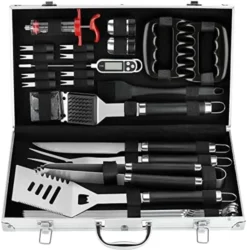 26PC Exclusive BBQ Grill Accessories In Aluminum Case For Birthday Christmas Grilling Gifts - Premium Grill Utensils Set With Barbecue Claws, Meat Injector, Thermometer For Smoker, Camping -Kitchen Island Sale 51f5UIXP4PL. AC