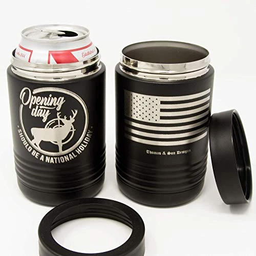 Thomas And Son - Cold Beverage Can Cooler - Engraved Open Season Hunting Can Holder - Double Wall Insulated Can Cozy Sleeve - Hunting Gifts For Men/Birthday Gifts For Men 3 Thomas And Son - Cold Beverage Can Cooler - Engraved Open Season Hunting Can Holder - Double Wall Insulated Can Cozy Sleeve - Hunting Gifts For Men/Birthday Gifts For Men - Image 3