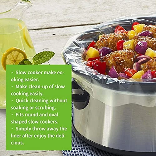 20 Count Disposable Slow Cooker Liners And Cooking Bags | Extra Large Size Fits 6-10QT Pot, 14"x 22" | Suitable For Oval & Round Pot, BPA Free (1 Pack) 7 20 Count Disposable Slow Cooker Liners And Cooking Bags | Extra Large Size Fits 6-10QT Pot, 14"x 22" | Suitable For Oval & Round Pot, BPA Free (1 Pack) - Image 7
