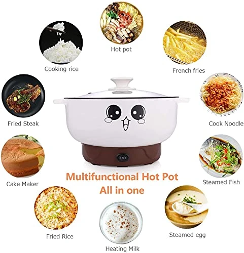 110 V,4 In 1 Multifunction Electric Skillet,Non-Stick Hot Pot,Stainless Steel Rice Cooker/Noodle Cooker,Portable Frying Pan & Roaster,Mini Stockpot With Lid. 2 110 V,4 In 1 Multifunction Electric Skillet,Non-Stick Hot Pot,Stainless Steel Rice Cooker/Noodle Cooker,Portable Frying Pan & Roaster,Mini Stockpot With Lid. - Image 2
