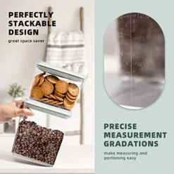 Pop Airtight Food Storage Containers For Pantry Organization, 10-Piece BPA Free Food Storage Containers Air Tight Storage Containers With Lids For Sugar, Flour, Baking Supplies, 3.5Qt, 2.9Qt, 2.1Qt, 1.3Qt, 0.6Qt -Kitchen Island Sale 51flITULJAL