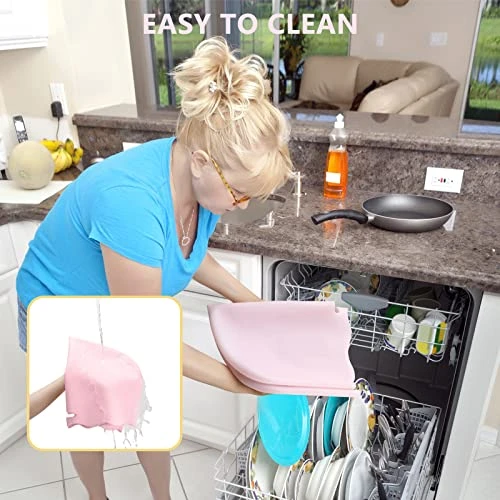 2 Pack Silicone Slow Cooker Liners Fit 6-8 QT Crockpot, Reusable/Heat-resistant/Leakproof/Portable Crock Pot Liners, BPA Free, Dishwasher Safe Slow Cooker Liners Fit For 6-8 QT (Pink+Yellow) 5 2 Pack Silicone Slow Cooker Liners Fit 6-8 QT Crockpot, Reusable/Heat-resistant/Leakproof/Portable Crock Pot Liners, BPA Free, Dishwasher Safe Slow Cooker Liners Fit For 6-8 QT (Pink+Yellow) - Image 5