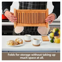 Premium Bamboo Bread Slicer For Homemade Bread, Crumb Catcher, Foldable And Compact Loaf Cutter 3 Size Slicing Guide 12 Premium Bamboo Bread Slicer For Homemade Bread, Crumb Catcher, Foldable And Compact Loaf Cutter 3 Size Slicing Guide -Kitchen Island Sale 51fmfDZDEOL