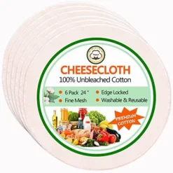 6 Pack 16” Circle Cheese Cloths For Straining Reusable, Grade 90 Plus, Edge Locked, 100% Unbleached Cotton Cheesecloth, Food Strainer For Cheese, Yogurt, Almond Nut Milk, Juice, Coffee, Herbs -Kitchen Island Sale 51foXNUjyXL. AC