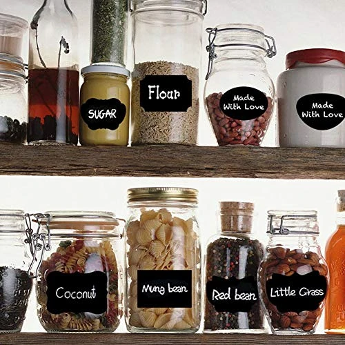 160 Spice Jar Label Stickers Kitchen Pantry Labels Chalkboard Labels Reusable Waterproof Blackboard Vinyl Set 4 160 Spice Jar Label Stickers Kitchen Pantry Labels Chalkboard Labels Reusable Waterproof Blackboard Vinyl Set - Image 4