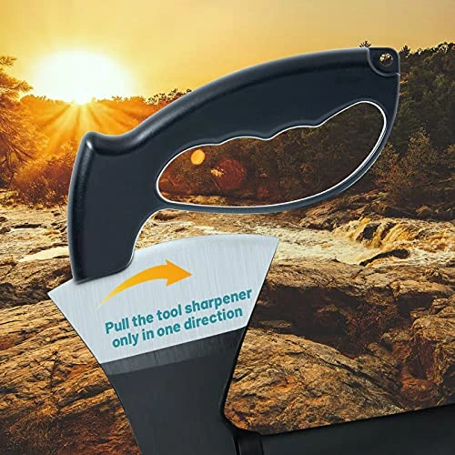 Axe & Machete Knife Sharpener, Handheld Knife & Tool Sharpener, Professional Sharpening Ulu Knife Axe Hatchet Machete, Restore, Repairs & Hone Serrated Blades, Cutting Tools, Cleavers, (Black) 2 Axe & Machete Knife Sharpener, Handheld Knife & Tool Sharpener, Professional Sharpening Ulu Knife Axe Hatchet Machete, Restore, Repairs & Hone Serrated Blades, Cutting Tools, Cleavers, (Black) - Image 2