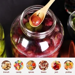 2 Pack 95 OZ Glass Jar With Screw On Lid, Large Glass Canister With Airtight Wooden Lid For Kombucha, Sun Tea, Meal Prep, Food Storage, Drinking, Overnight Oats, Dry Food, Spices, Salads, Yogurt -Kitchen Island Sale 51gBuBpBIVL